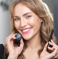 Model smiling